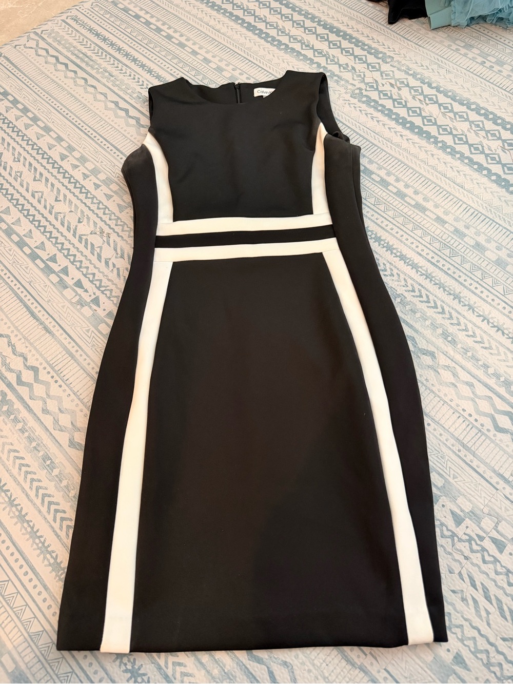 Calvin Klein Black Dress with White Contrast Panels